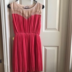 Peach Pleated Dress